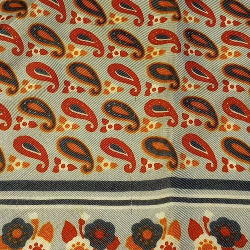 Vintage Blue and Orange Handkerchief/Scarf